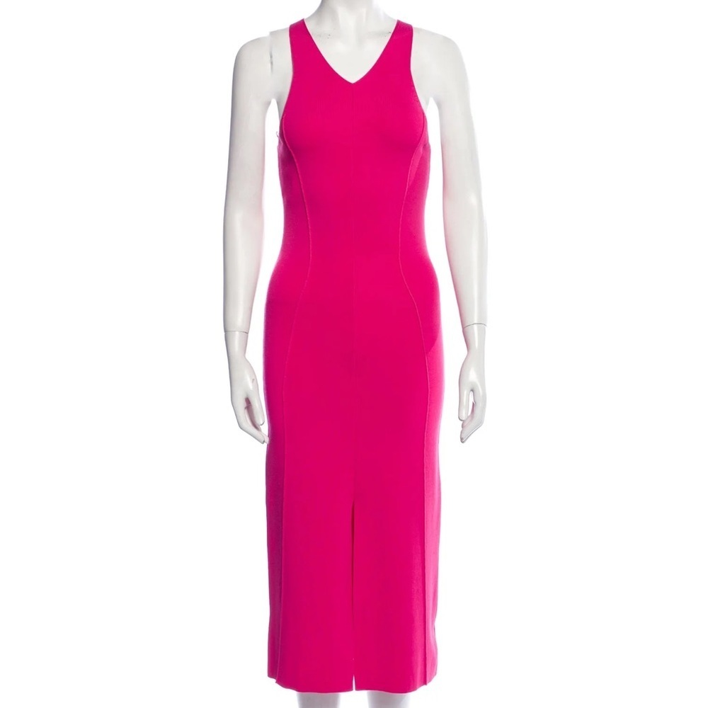 Caroline Constas Vibrant Pink Midi Dress Size Medium